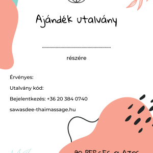 90 perces olajos thai masszázs ajándékutalvány / Oily thai massage 90 minutes
