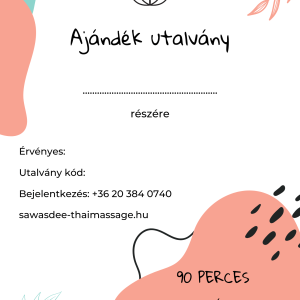 90 perces tradicionális thai páros masszázs ajándékutalvány